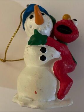 Vintage Sesame Street Jim Henson Kurt Adler Christmas Ornament Elmo and Snowman